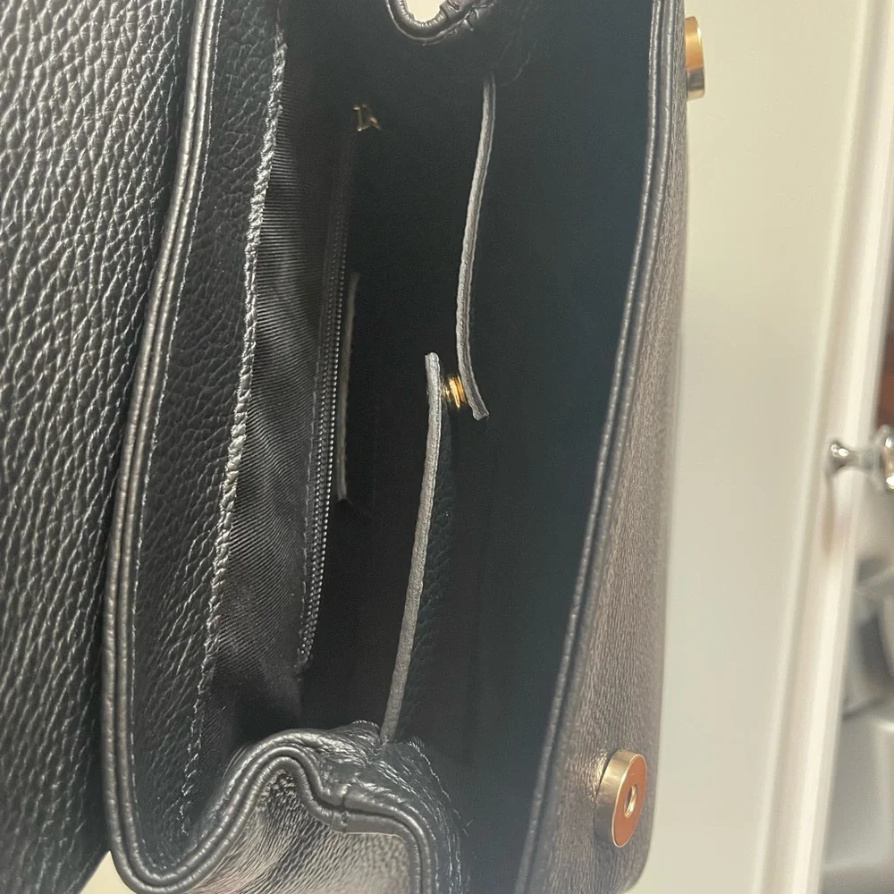 VIOLA CASTELLANI  beautiful Italian Black Leather Backpack Bag NWT. - Picture 4 of 8